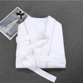 Wholesale custom luxury Four Season hotel Peach Skin Double Layer white Bath Robe Unisex Men & Women spa Microfiber Bathrobe